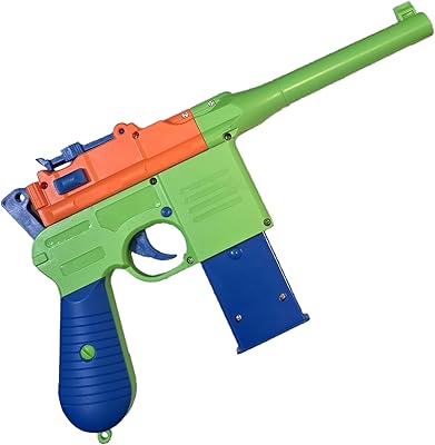 Toy Blaster Gun with 7-Round Ejectable Dart Holder Includes 10 Soft Darts, Removable Front Cap, Adjustable Sight & Manual Slide Action for Kids Age 6