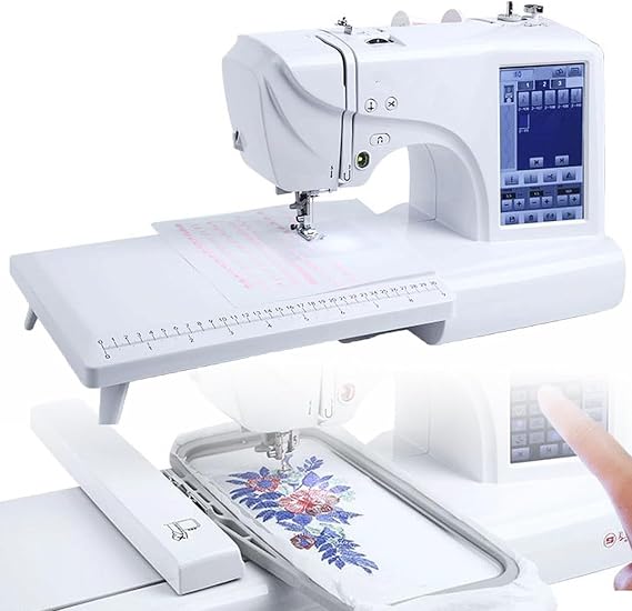 Electric Sewing Machine, Fully Automatic Embroidery Machine, 2-in-1 Sewing and Embroidery Machine with Lcd Touch Screen, USB Reading, 132 Built-In Stitches, 158 Built-In Patterns, 210 Built-In Letters