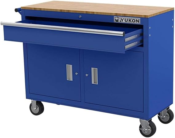 Yukon 46" Mobile Workbench With Solid Wood Top