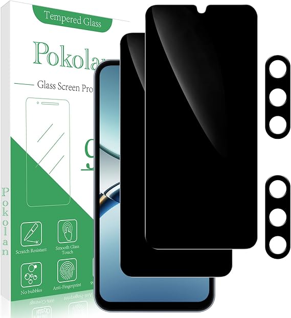 Pokolan 2+2 Stück Sichtschutz für Samsung Galaxy A15 5G Panzer Schutz Glas