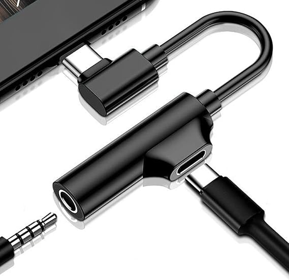 Earphone Jack Adapter USB C, USB C to 3.5mm Aux Headphone Jack Adapter, 2-in-1 USB C to AUX Microphone Jack, Stereo, Earphone,