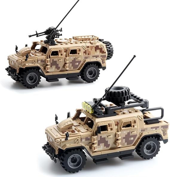 Armored Vehicle Building Block Military Vehicle Building Toys for Age 6 7 8 9 10 11 12+, Army Military Brick, Armed Armored Car Model Toys Gifts for Boys(2 Styles)