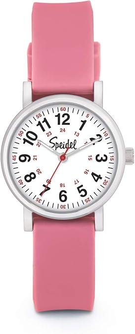 Speidel Scrub Petite Watch Made for Doctors, Nurses, EMT, Surgeons and Students w/Red Second Hand in Scrub Matching Colors
