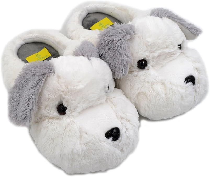 Millffy Cute Puppy Dog Stuffed Animal Slippers Soft Plush Dog Slipper Warm House Slippers