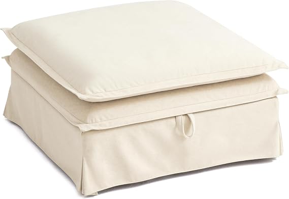 Storage Ottoman Module for Modular Sectional Sofa, Washable Couch, Beige