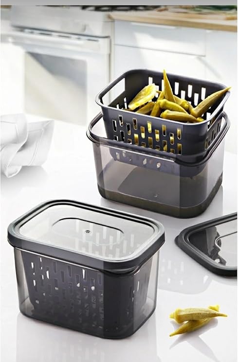 Süzgeçli Derin Saklama Kabı - Sızdırmaz Zeytinlik Turşuluk 1,6 Litre