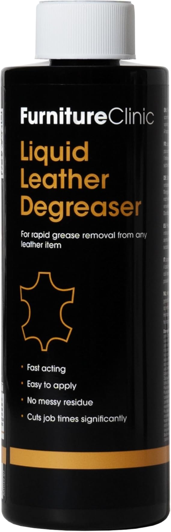 Furniture Clinic Liquid Leather Degreaser - For Quickly Removing Grease & Oil Stains From Leather (500ml)
