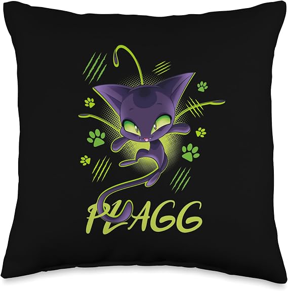 Miraculous Ladybug Kwamis Collection with Plagg Throw Pillow