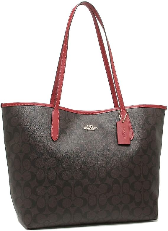 Coach Women's Outlet Tote Bag f5696 City Tote Signature 5 IMRVQ Brown Red