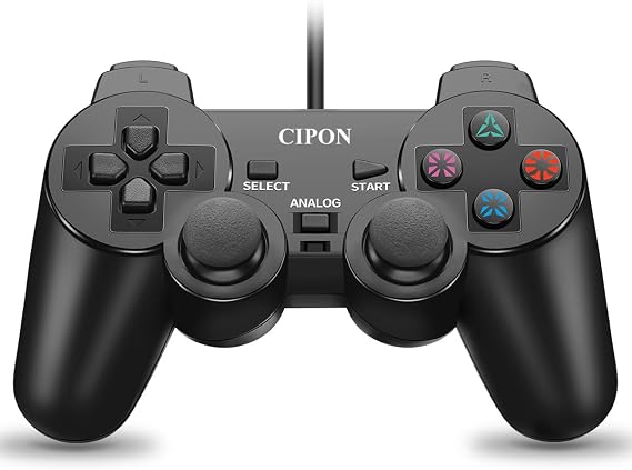 Wired Controller for PS-2 Console, Dual Vibration Gamepad 71 In Cable | 360 Precision Joystick, Ergonomic Grip, Stable Connection, Responsive Remote Controls PS-2 Accessories
