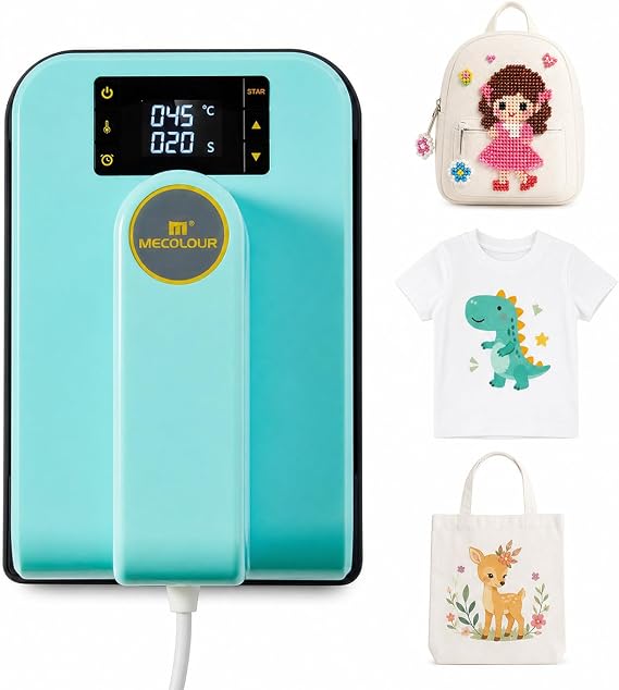 Mini Heat Press Machine for T-Shirts(5x7 in) Small Portable Heat Press Used to Sublimation and HTV Vinyl with Precise Temp Control, Max Temp 410F/210 C for Hat Bag Pillows Heating Transfer Projects