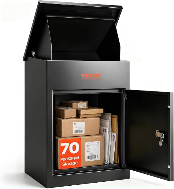 VEVOR Package Delivery Boxes for Outside, Extra Large Mailbox with Coded Lock, Galvanized Steel Wall Mounted Mailboxes 17.3"x13.8"x22.8", Anti-Theft Baffle, IPX3 Waterproof for Porch, Curbside