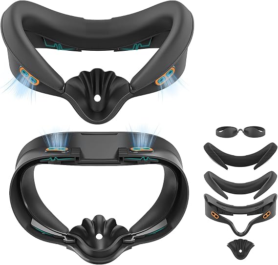 Cooling Face Cover Pad for Meta Quest 3S/3S Xbox Edition, Replacement Air-Circulation Interface Facial VR Accessories, Soft Sweat-Proof PU Cushion & Breathable Ice Silk Pad