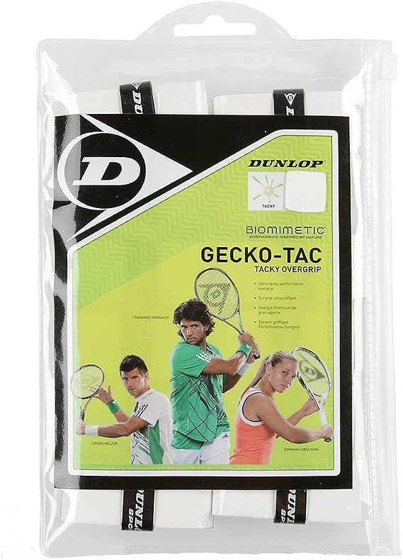 Dunlop Sports Gecko-Tac Tennis/Squash OVERGRIP (3-Pack, 12-Pack, 30-Pack Roll, 60-Pack Tub) - Premium Quality Overgrip, Provides Exceptional tackiness and Grip with Moisture Wicking Construction
