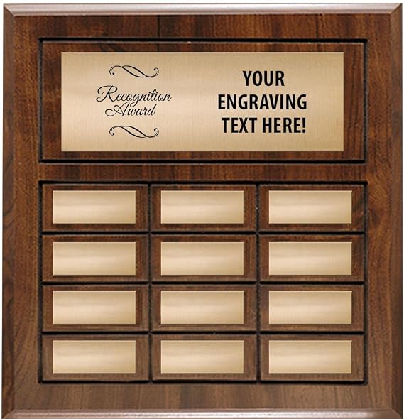 Recognition Plaque Award With Custom Engraving, 12" x 12 1/2" Corporate Appreciation Perpetual Award Prime