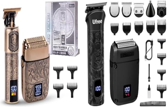 Ufree Beard Trimmer for Men, Foil Shaver Electric Razor, Shavers for Body Face Nose Ear, Cordless Hair Trimmer, Professional Hair Clippers, Mustache Grooming Kit Birthday Gifts for Men