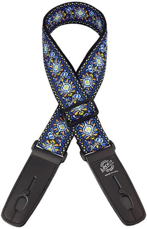 Lock-It Straps Retro Vintage Series jacquard Strap with Locking Ends - Blue Chill