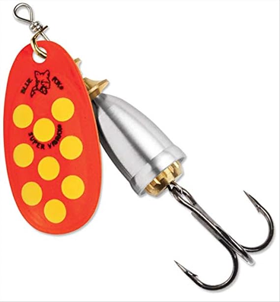 Blue Fox Classic Vibrax 06 Tackle, Fluorescent Red/Fluorescent Yellow/Silver UV, 5/8 (60-60-326IC)