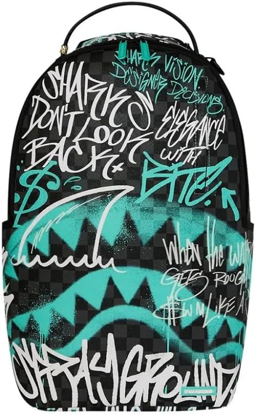 Sprayground Spray Poetry III DLXSV Backpack, Graffiti-Style Design, Padded Laptop Sleeve, Adjustable Straps