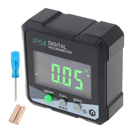 Digital Level Angle Gauge Meter, Magnetic Protractor Inclinometer, Angle Finder Level Box with AAA Battery and screwdriver for Woodworking, Table Saw,Construction with Magnetic Base