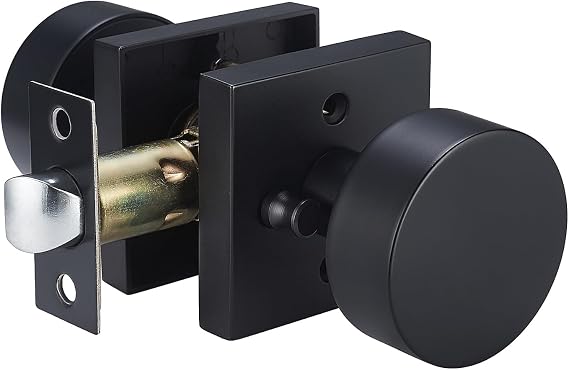 Matte-Black Privacy Door Knobs - Modern Handles for Hallway Bedroom and Bathroom