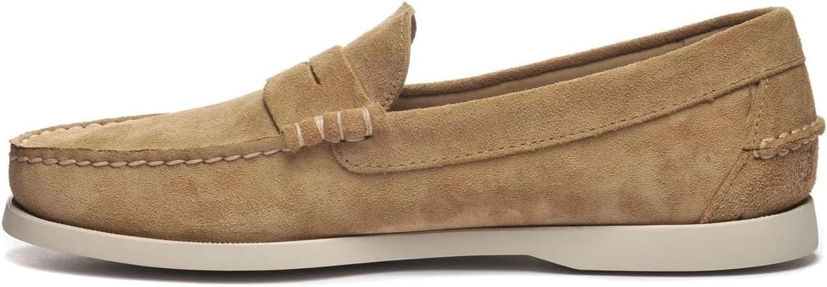 Sebago Men's Dan Boat Flesh Out Shoes - Classic Leather Boat Loafers, Handsewn Moccasin Design, Non-Marking Rubber Sole