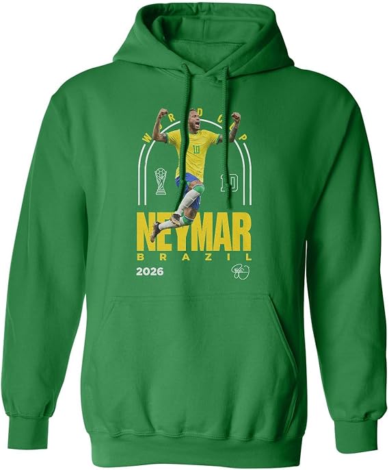 Brazil 10 Tribute Neymar Jr Graphic 2026 Fans Unisex Hooded Sweatshirt