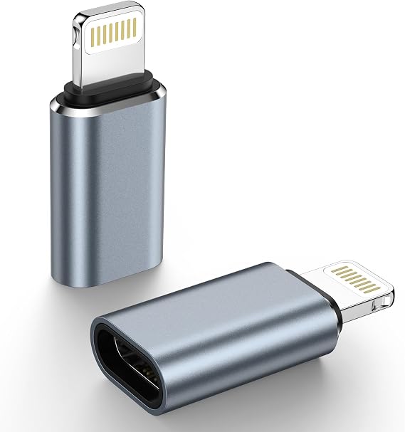 USB C to Lightning Adapter, 2Pack USB C Female to Lightning Male Adapter