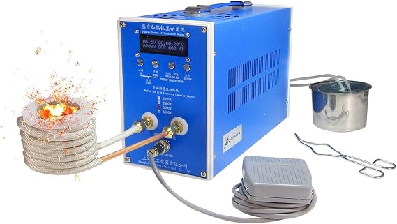 KUNHEWUHUA High Frequency Induction Furnace Heater Machine 3KW Gold Silver Copper Ring/ Decorations Melting Machine 100-240v