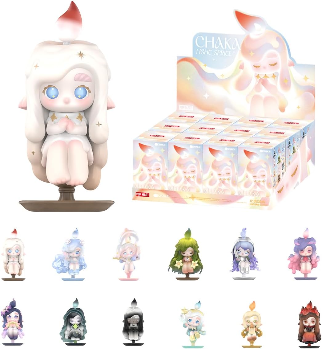 pop mart chaka light sprite series figures 12 pieces pop figures random figures action figures collectible figures and collectors art toy toy figures gift