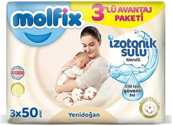 Molfix Yenidoğan İzotonik Sulu Islak Havlu 150 Yaprak