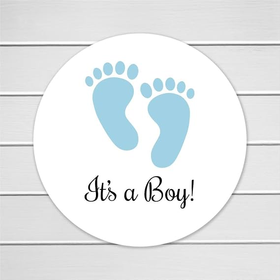 1.5 Inch It's a Boy Stickers, Baby Boy Shower Stickers, 60 ct (#208-SB)