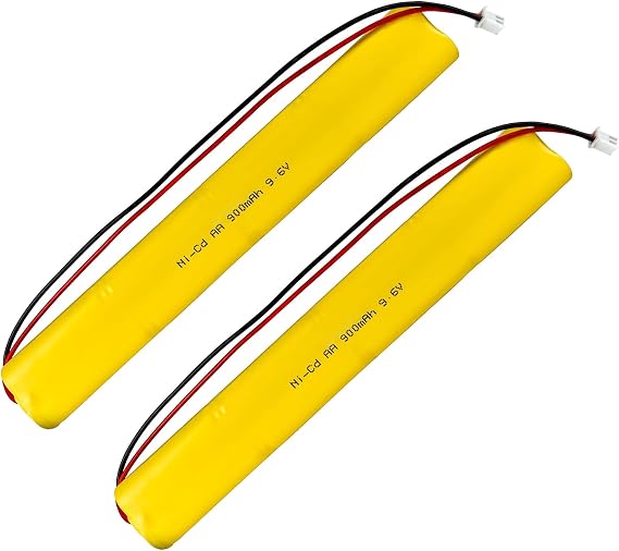 9.6V 900mAh Battery for Exit Sign & Emergency Light, 2-Pack - Compatible with BBAT0043A BAT9.6V700 BBAT0044A BAA-96 Unitech ELB-B003 ELBB003 Lithonia ELB-B004 ELBB004 OSI OSA228 DANTONA CUSTOM-306-U