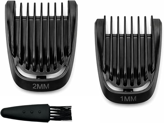Trimmer Replacement 1mm and 2mm Beard Comb Guard Set for Philips Norelco | Fits MG3740 MG3750 MG3910 MG3919 MG3939 MG5750 MG5910 MG5970 MG7750 MG7770 MG7910 MG9525 MG9580 MG9730 and Other MG Models