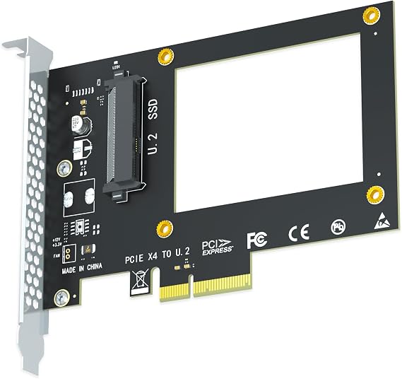 GLOTRENDS PU11 U.2 to PCIe 4.0 X4 Adapter for 2.5 Inch U.2 SSD, PCIe 4.0 X4 Full Speed
