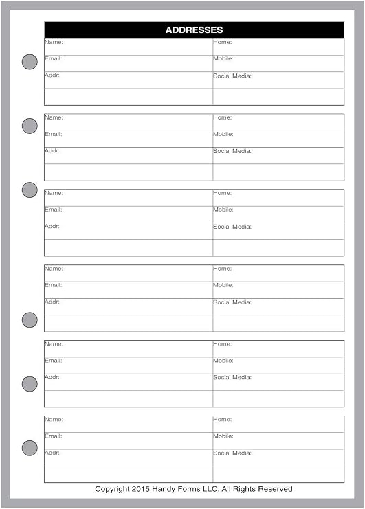 A6 Size Name & Address Record, with Tabs. 50 Sheets + Index, 4.1" x 5.8"