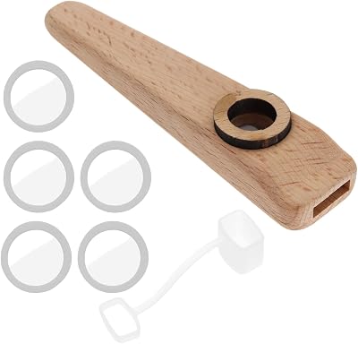 1 Set Of Wooden Kazoo Orff Instruments Musicial Partner Kazoo for Guitar Ukulele Violin Piano Accompaniment With Membrane Included 103x25x15mm