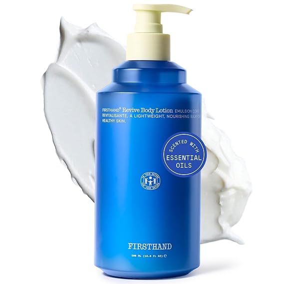 Firsthand Supply Revive Body Lotion Non-Greasy, Moisturizing Body Lotion with Shea Butter, Niacinamide & Hyaluronic Acid Fast-Absorbing Hydrating Body Moisturizer Natural & Non-Toxic 16.9 oz