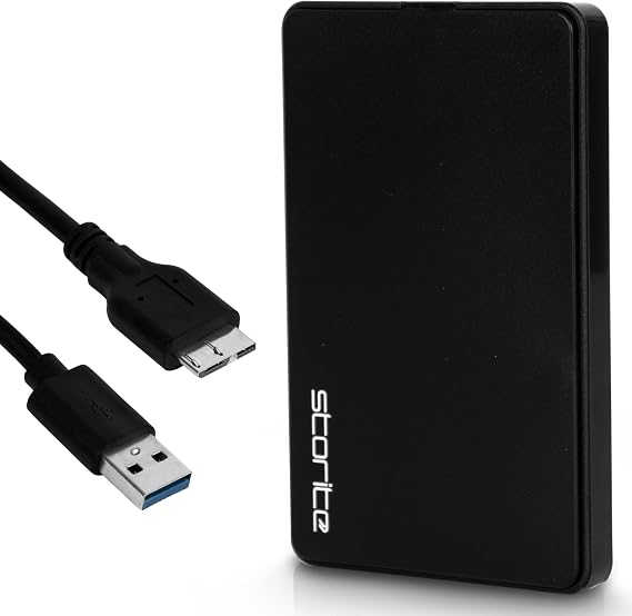 Storite 1TB External Hard Drive USB 3.0 Ultra Fast HDD for Gaming Black Portable hard drive for data backup and storage expansion compatible with Mac laptop PC and game console