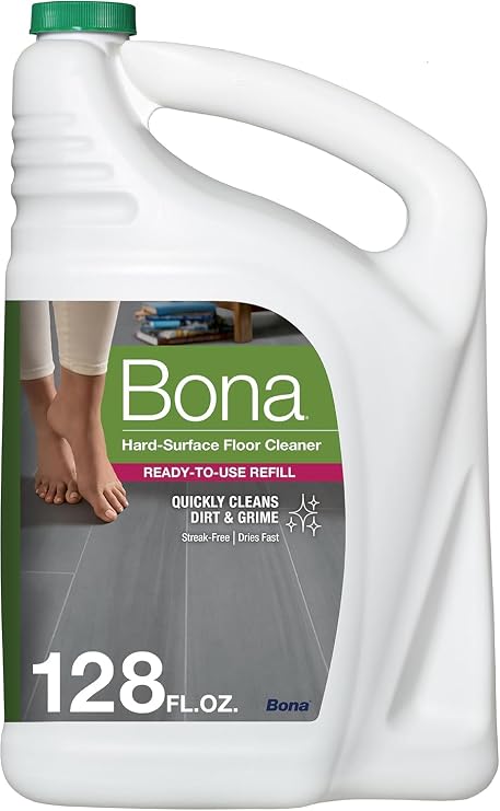 Bona Multi-Surface Floor Cleaner Refill - 128 fl oz - Unscented | Refill for Bona Spray Mops and Spray Bottles - Residue-Free Cleaning Solution for Stone, Tile, Laminate, and Vinyl Floors