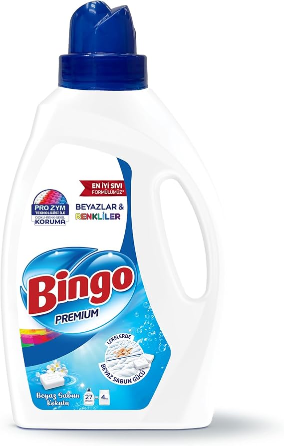Bingo Liquid Detergent 1755 ml, Colorful & White, White Soap