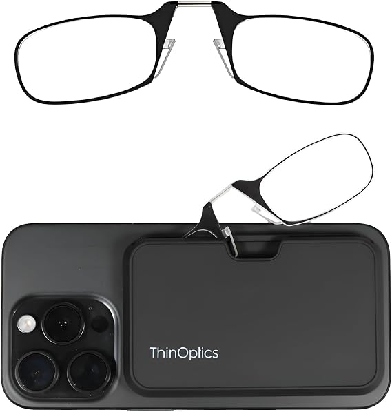 ThinOptics Folding Reading Glasses, 1.0 to 2.5, Universal Pod Case, Armless