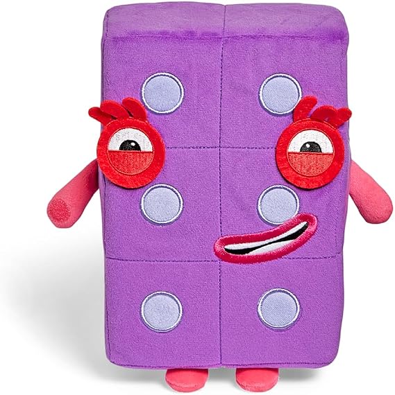 hand2mind Numberblock Six Playful Pal, Plush Figure Toys | Numbers for Toddlers, Preschool Math Learning Toys, Stuffed Animal, Small Plushies, Counting Blocks