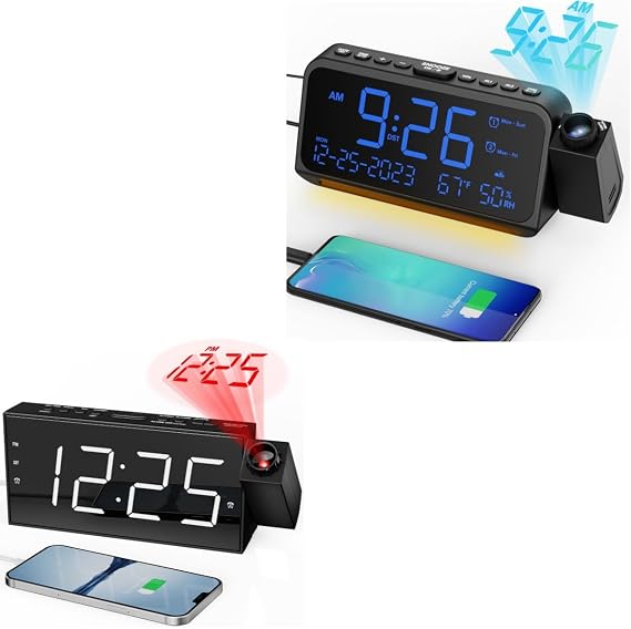 Projection Alarm Clocks for Bedroom Ceiling