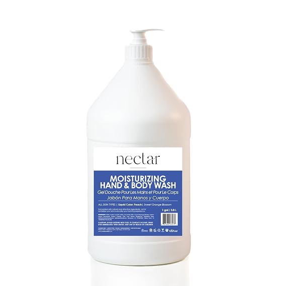 World Amenities - Nectar Hand Soap and Body Wash | 1 Gallon, 3.8L | Sweet Orange Blossom Refill Bottle with Pump, Hotel Amenities, Airbnb Rentals, Suitable for All Skin Types - 1 Gallon Pack