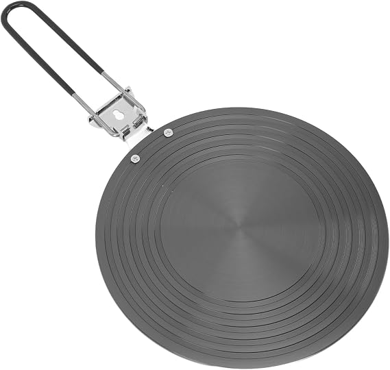 Heat Conduction Plate Aluminum Induction Diffuser Plate Heat Diffuser Plate Stove Top Heat Diffuser Reducer Flame Guard Simmer Plate with Detachable Handle for Kitchen (24cm)