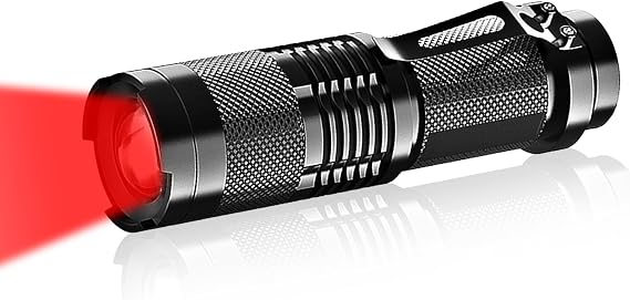 High Power Red LED Flashlight | Powerful Scalable | 3 Modes Red Light Torch for Astronomy, Aviation, Night Observation