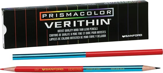 Prismacolor Verithin Dual-Ended Two-Color Pencils, 2 Mm, Blue/red Lead, Blue/red Barrel, Dozen
