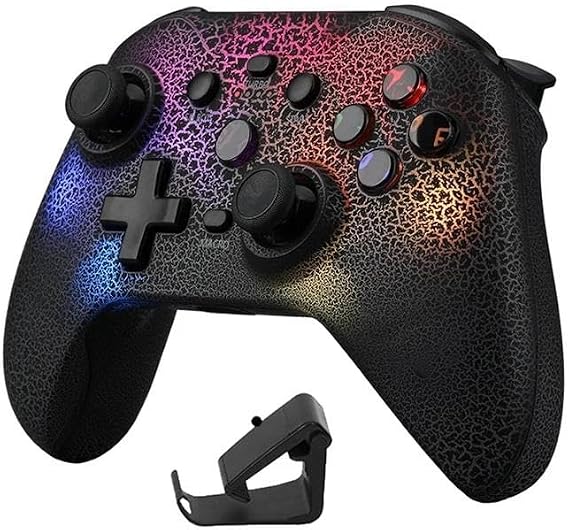 PCコントローラー モーションコントロール Ns21 ワイヤレス ゲームコンソール+スタンド（スイッチ/PS3/PS4/Android/iOS対応）6軸ジャイロ ジョイスティック デュアルモーター Bluetooth ゲームパッドBlack