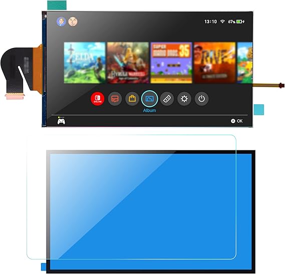 Replacement Screen for Nintendo Switch Lite, LCD Screen Display Panel + Adhesive + Screen Protector Repair kit for Switch Lite.